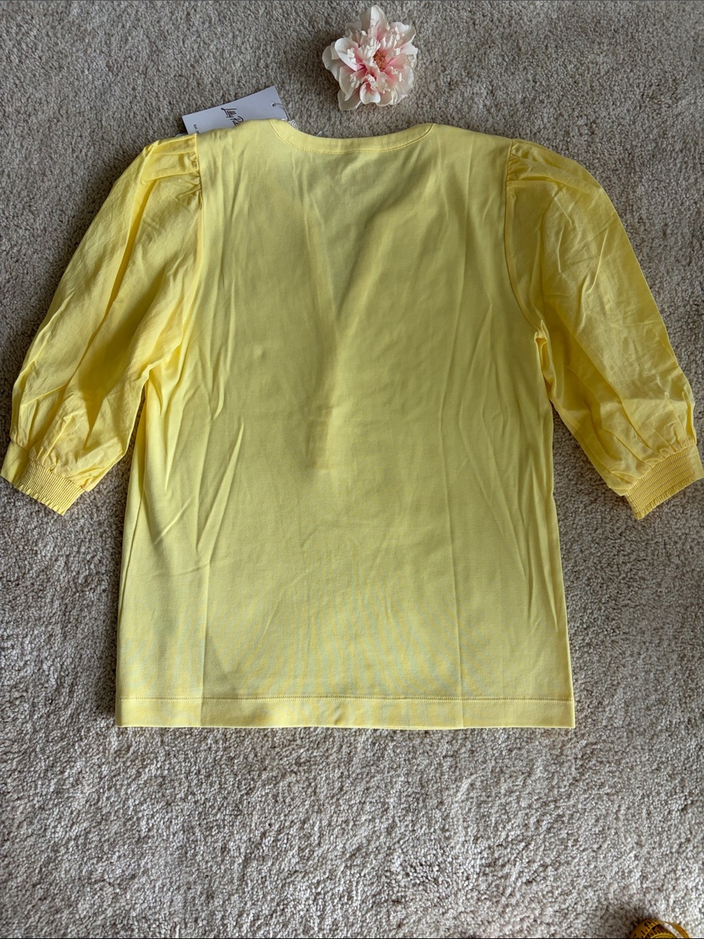 Lilly Pulitzer Sunny Yellow Puff-Sleeve Ronson Top, S, NWT - Picture 6 of 8